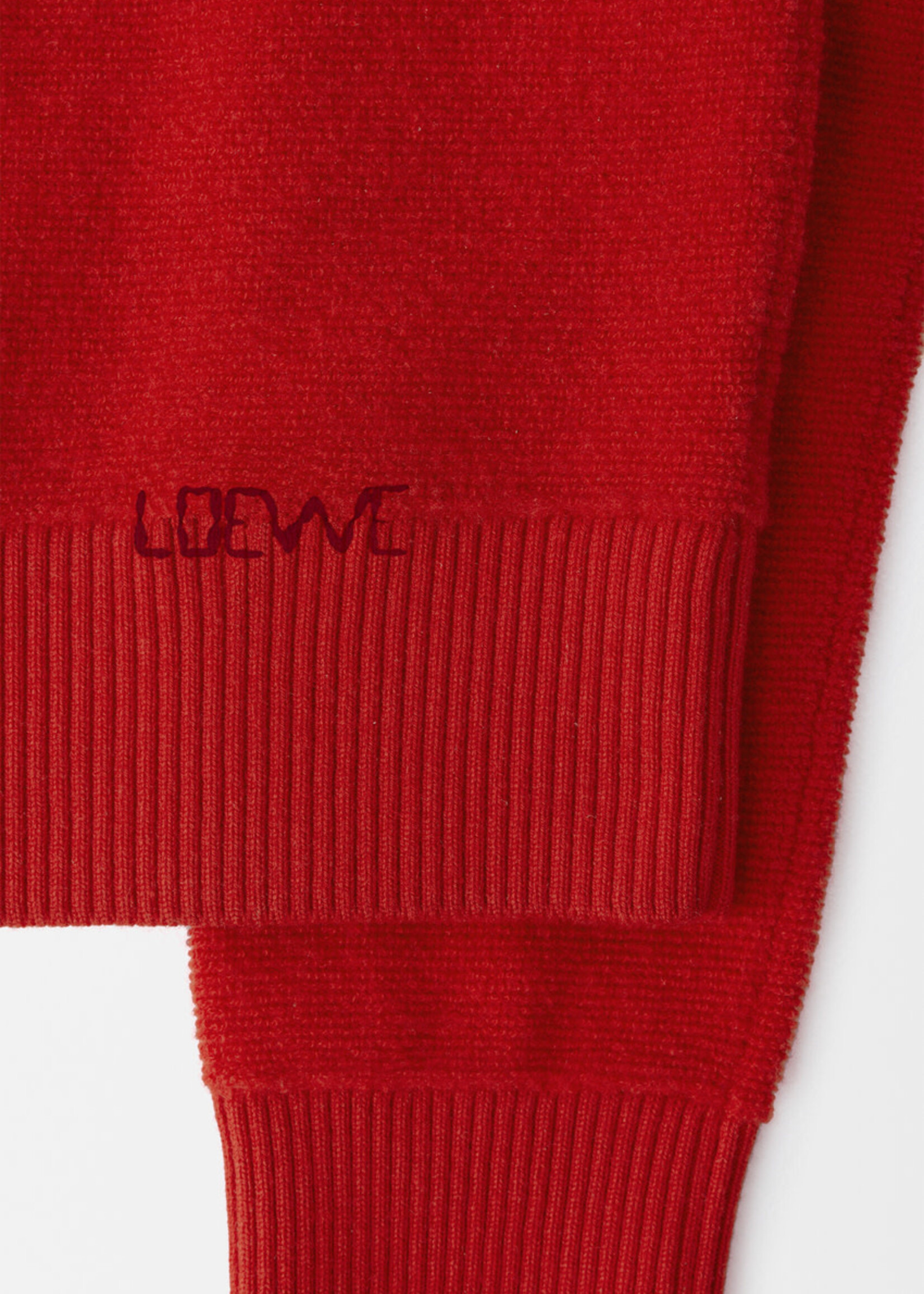 Loewe Loewe Knitwear, Red, Sweater In Red w/ Embroidery