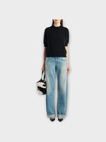 Khaite Khaite Jeans, Blue, Karo Low Rise Curved Leg Denim Pants in Rio Alto