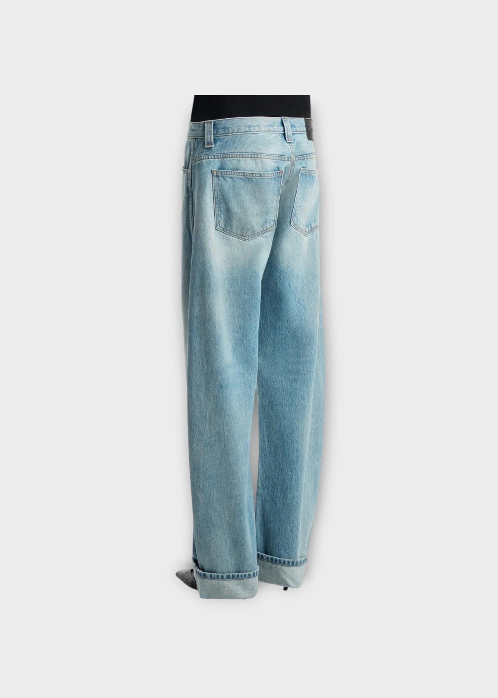 Khaite Khaite Jeans, Blue, Karo Low Rise Curved Leg Denim Pants in Rio Alto