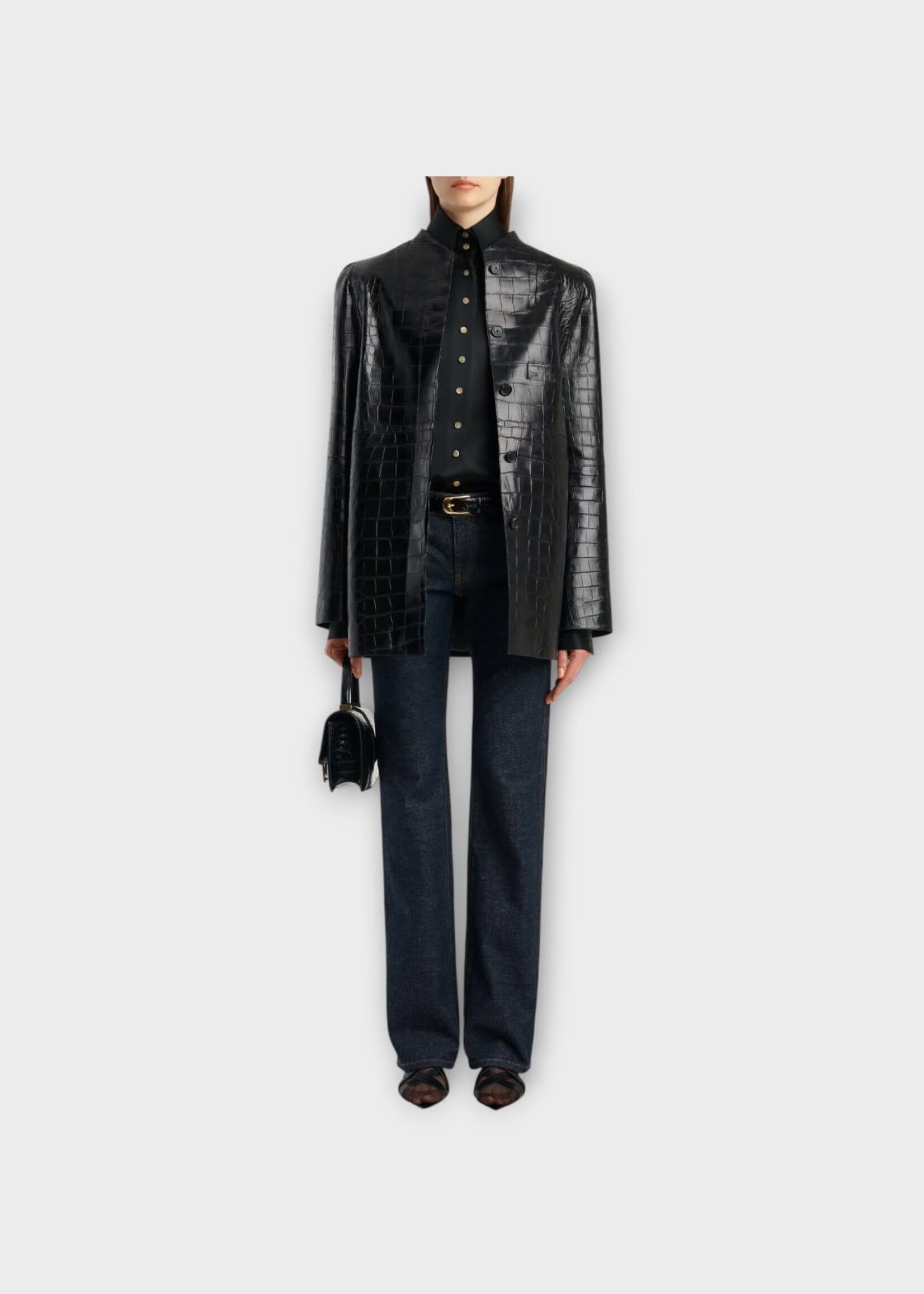 Khaite Khaite Jeans, Blue, Conforti Low Rise Flare Leg Denim Pantd in Benson