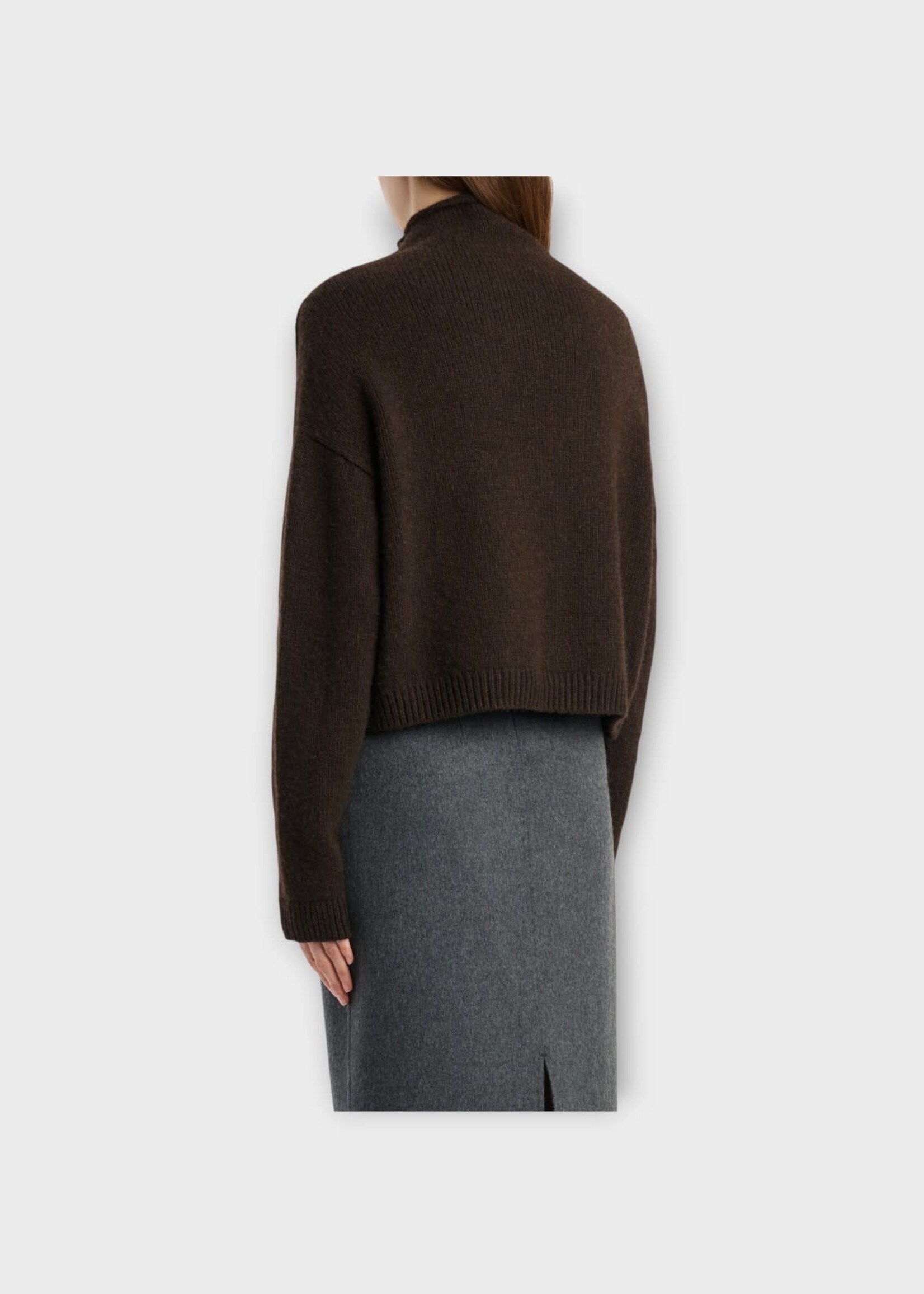 Khaite Khaite Knitwear, Brown, Marke Cashmere High Neck Sweater in Bark