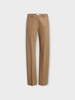Khaite Khaite Trousers, Beige, Hunter Wool Low Waist Tailored Pants In Desert Sand