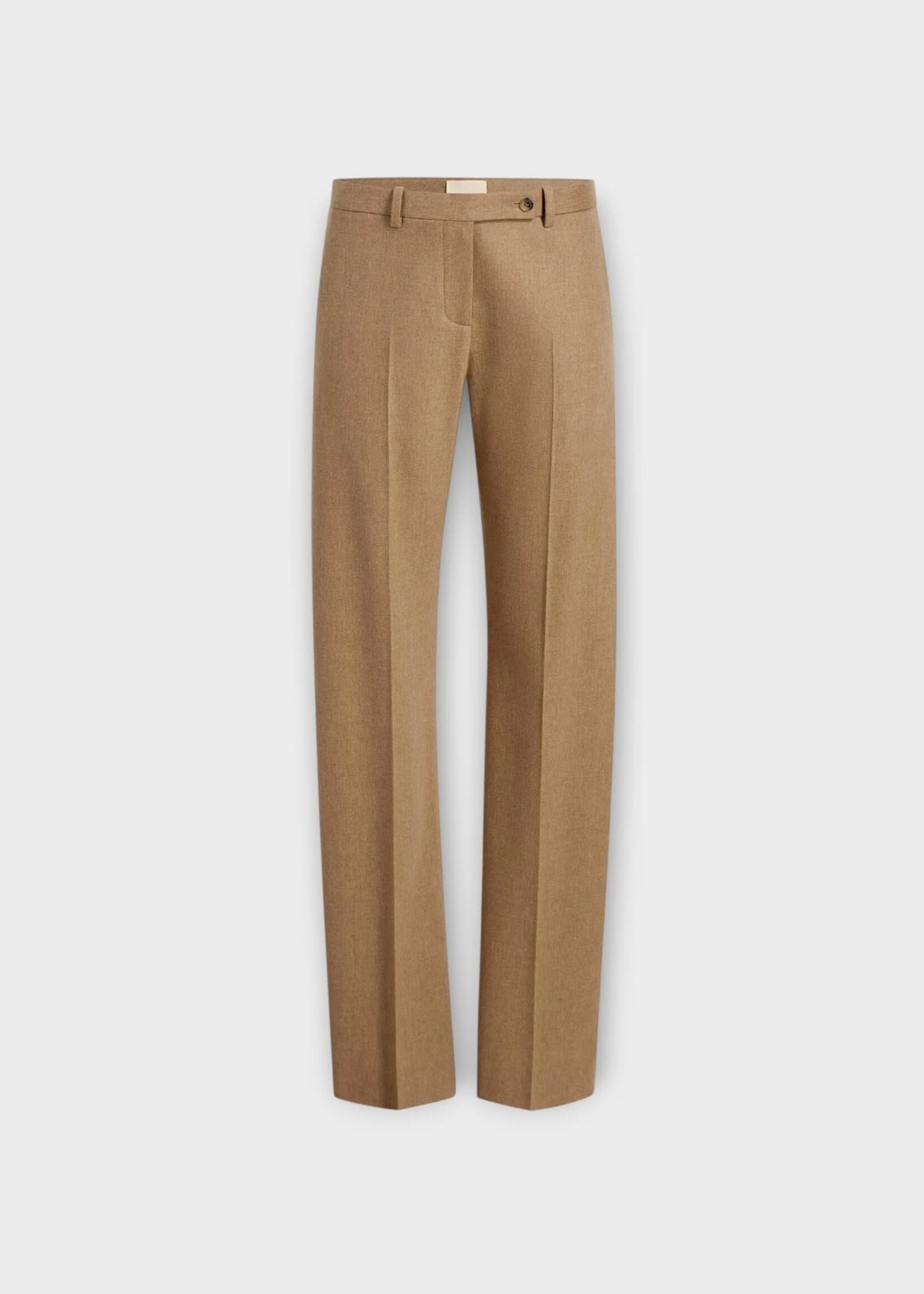 Khaite Khaite Trousers, Beige, Hunter Wool Low Waist Tailored Pants In Desert Sand