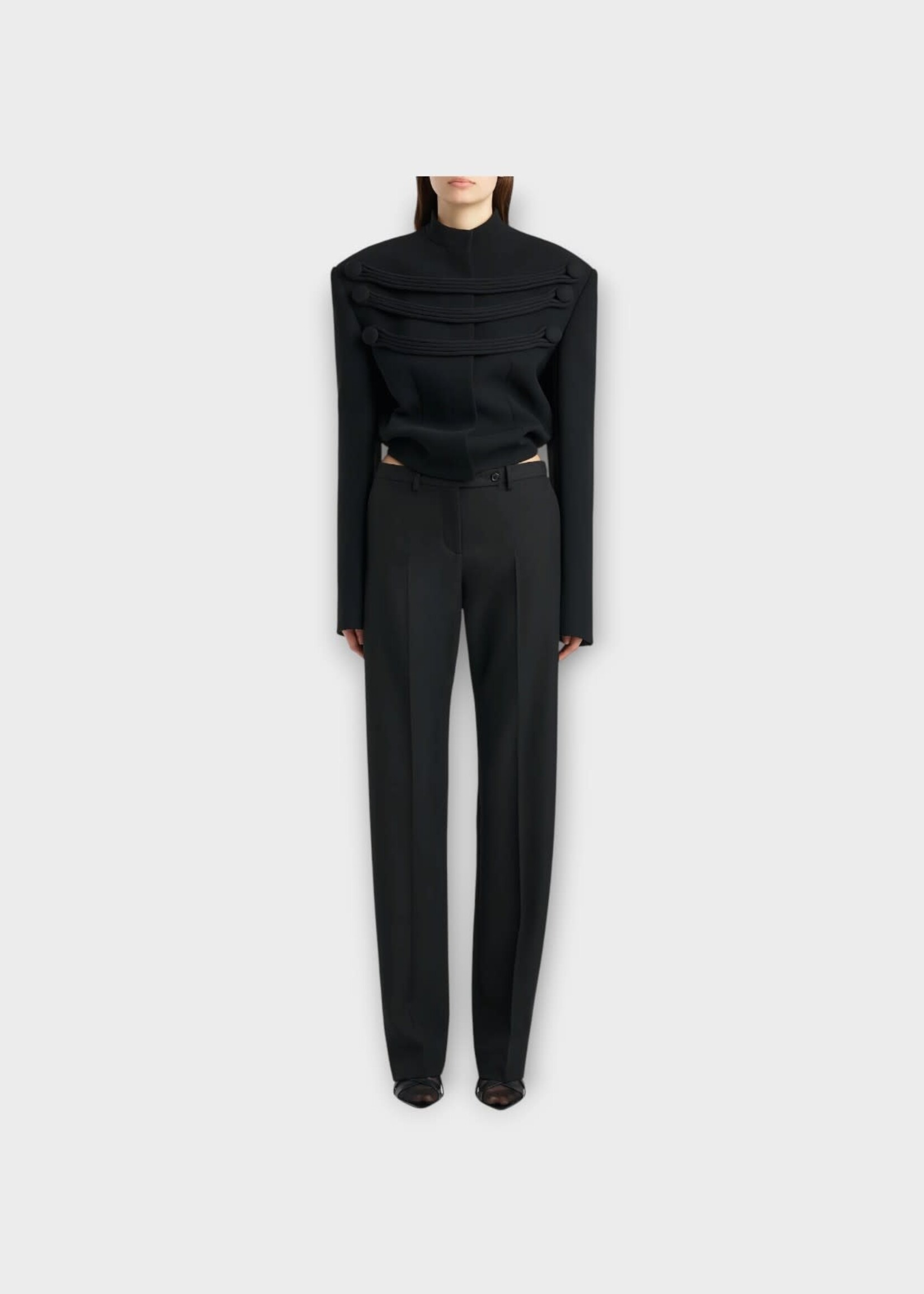 Khaite Khaite Jacket, Black, York Military Jacket In Black w/ Cord Embroidery