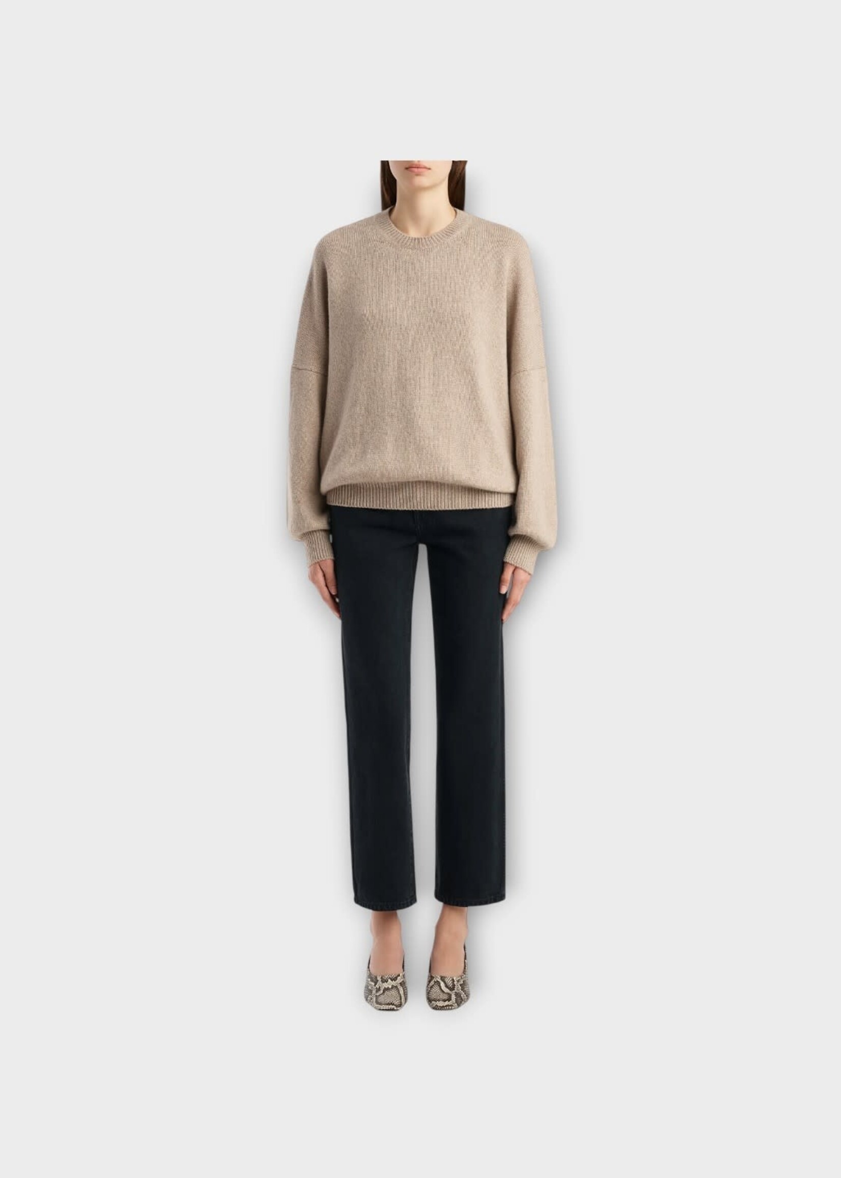 Khaite Khaite Knitwear, Beige, Margaux Cashmere Crew Neck Sweater in Putty