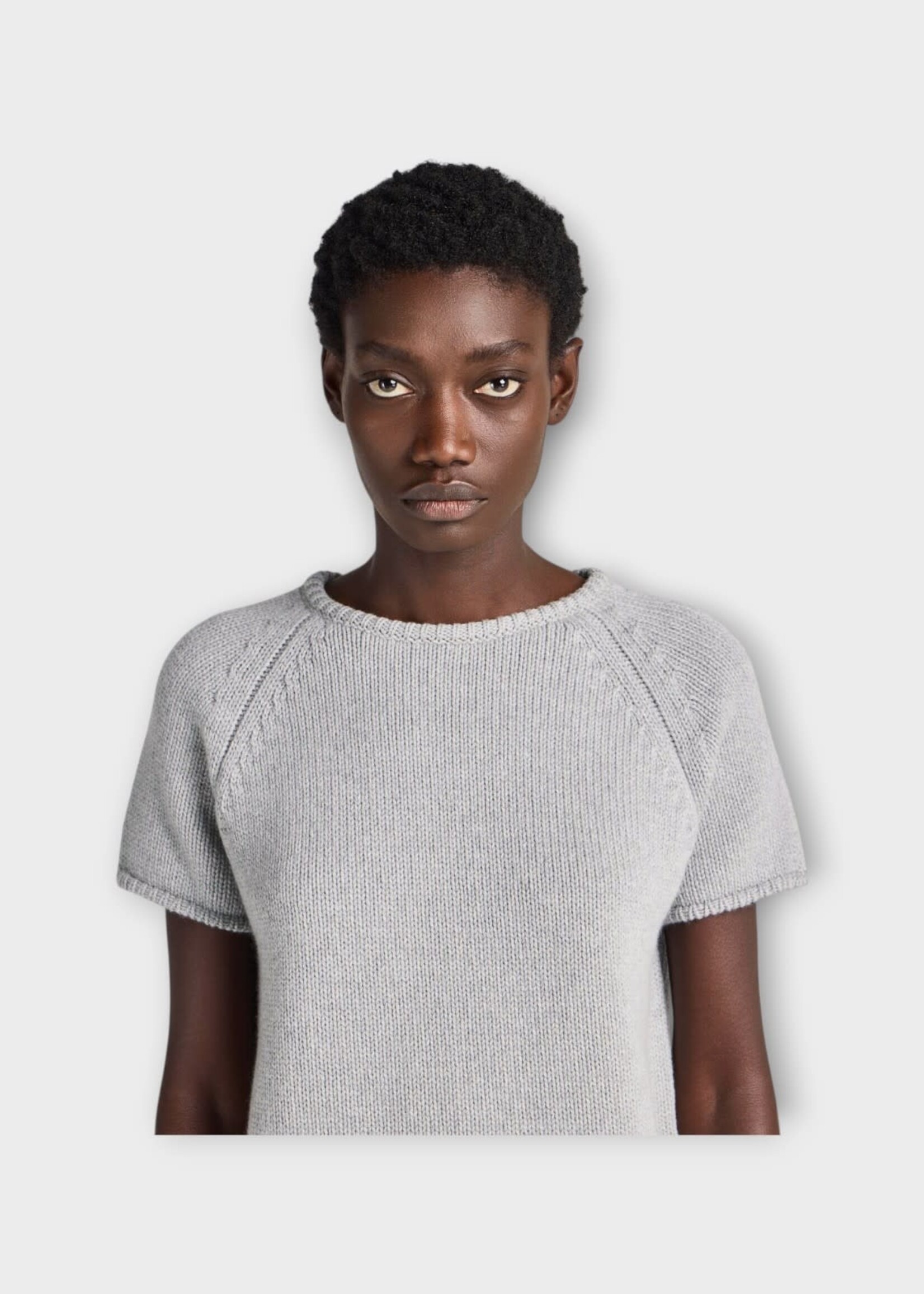 J.W. Anderson J.W. Anderson T-Shirt, Grey, Crew Neck Knitted T-Shirt In Grey Mélange