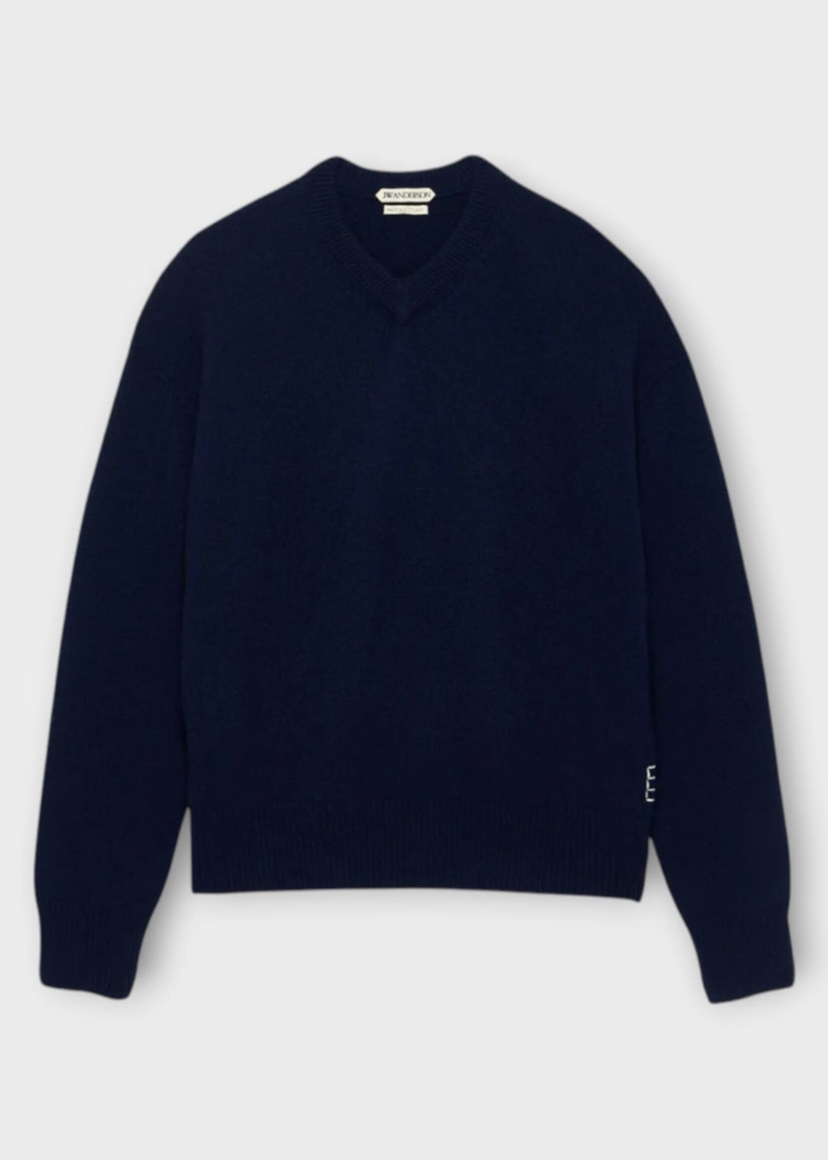 J.W. Anderson J.W. Anderson Knitwear, Navy, Wool V-Neck Jumper In Navy