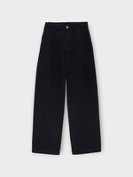 J.W. Anderson J.W. Anderson Trousers, Black, Cotton Herringbone Single Pleat Trousers In Black
