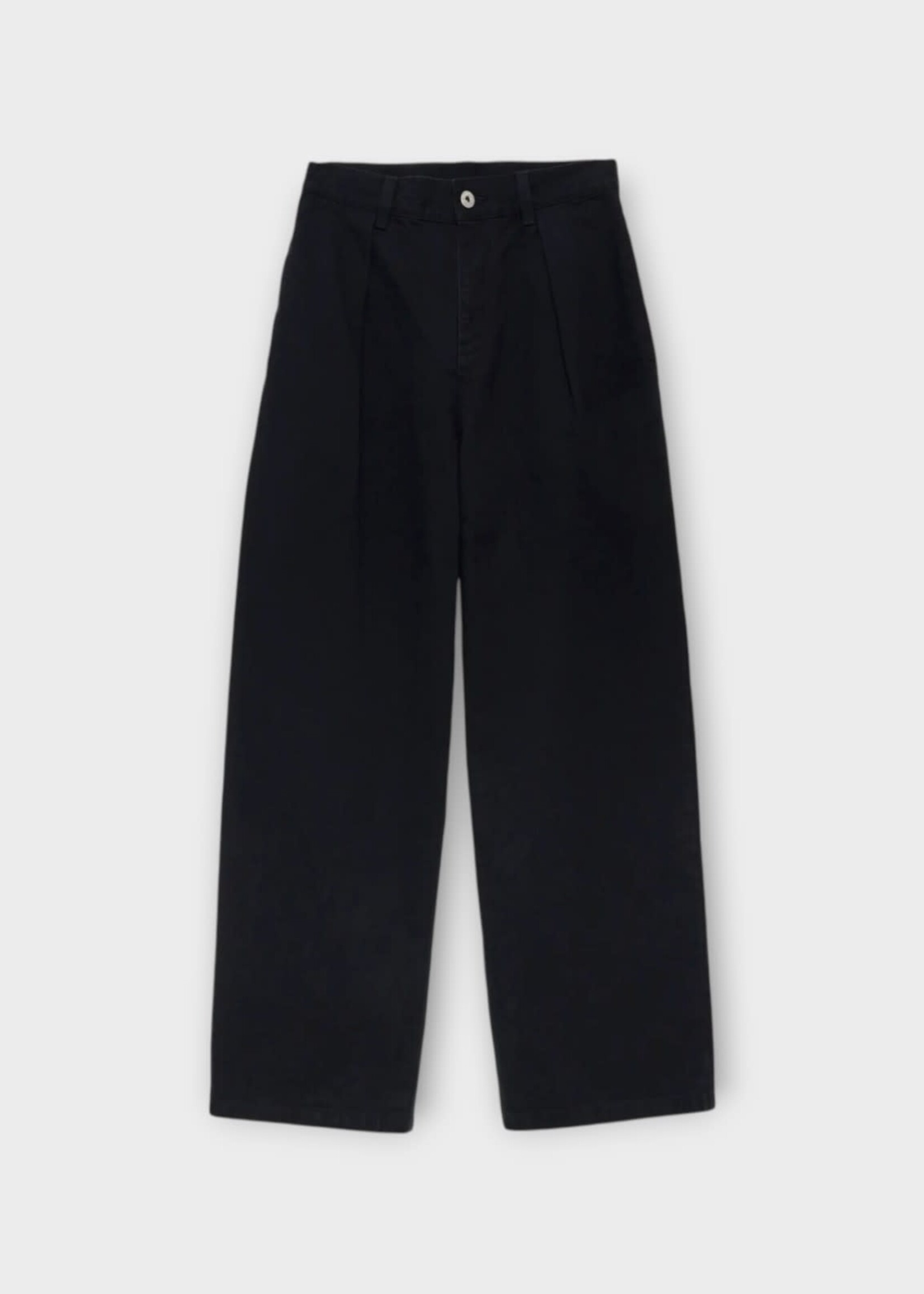 J.W. Anderson J.W. Anderson Trousers, Black, Cotton Herringbone Single Pleat Trousers In Black