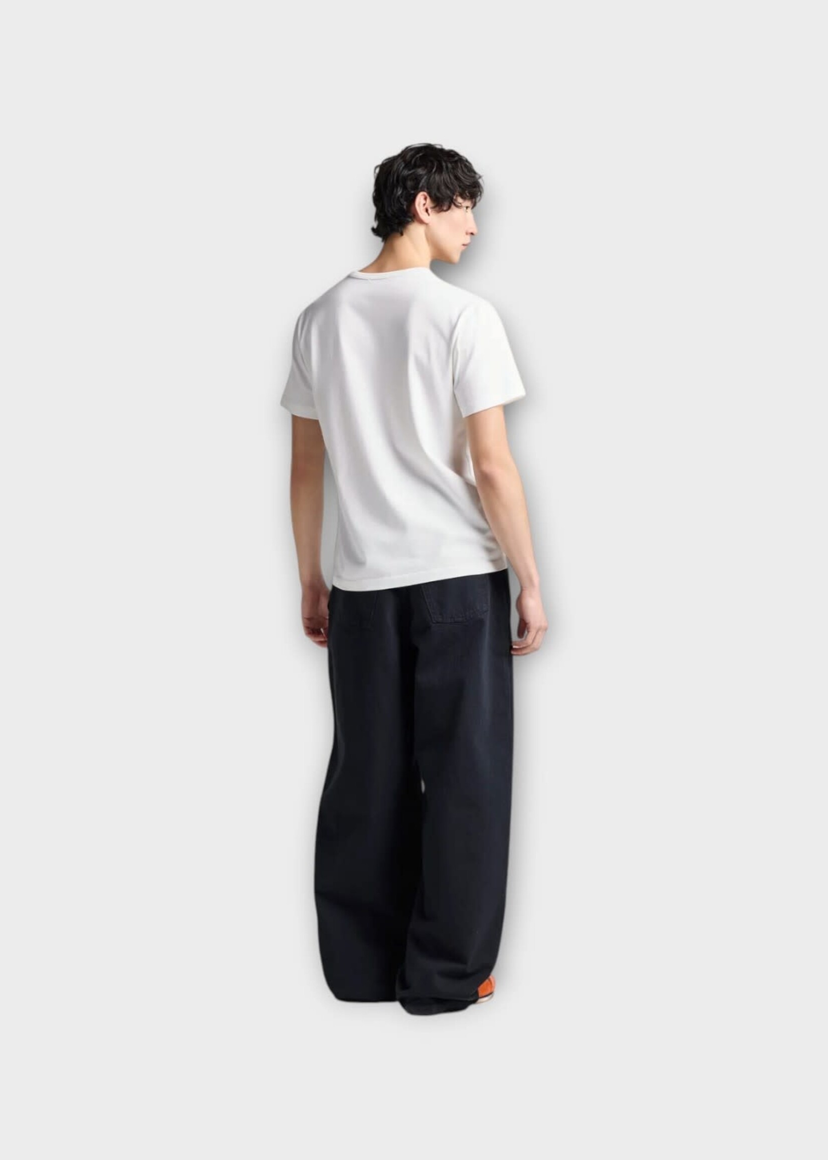 J.W. Anderson J.W. Anderson Trousers, Black, Cotton Herringbone Single Pleat Trousers In Black