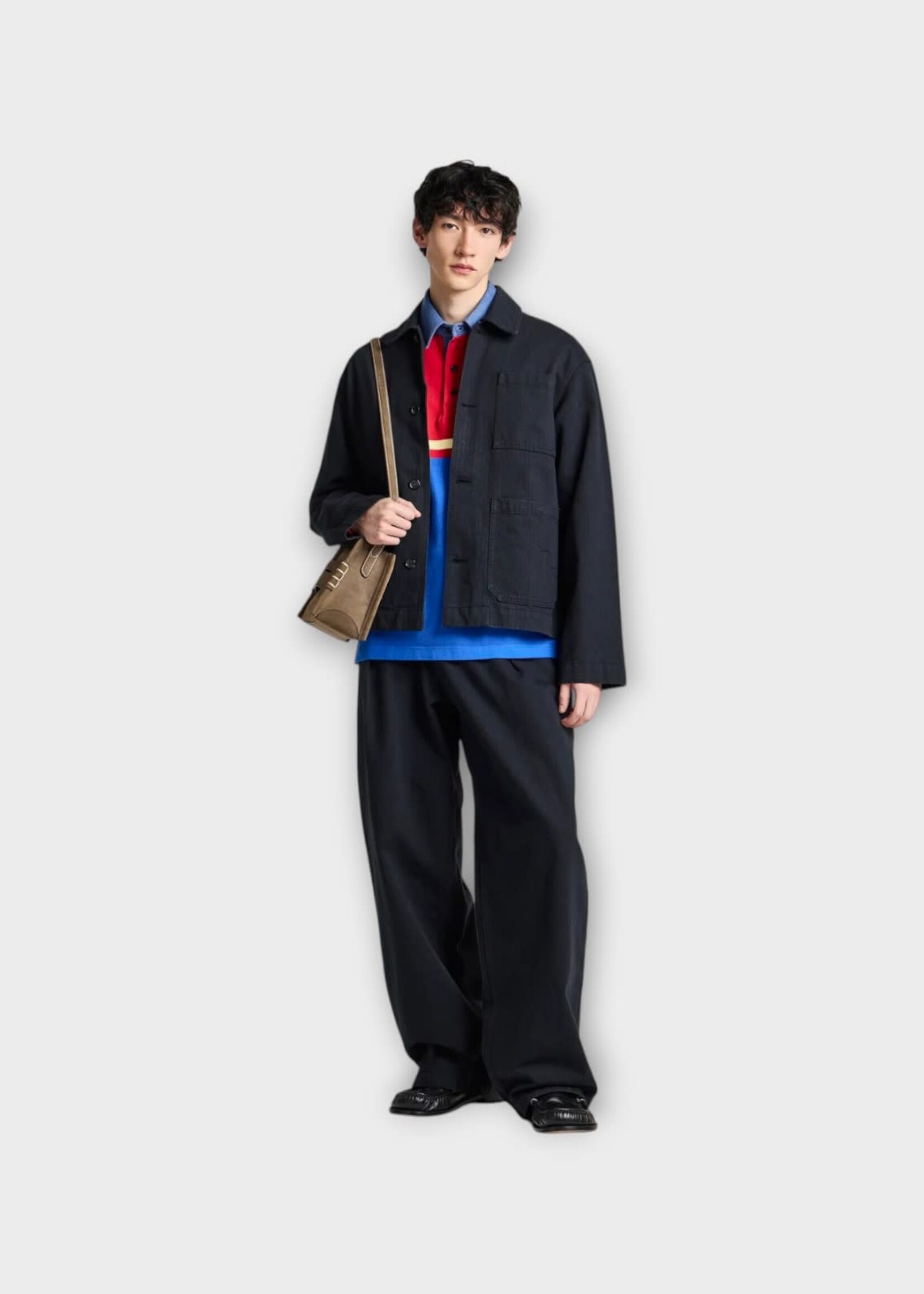 J.W. Anderson J.W. Anderson Jacket, Black, Cotton Herringbone Patch Pocket Jacket In Black