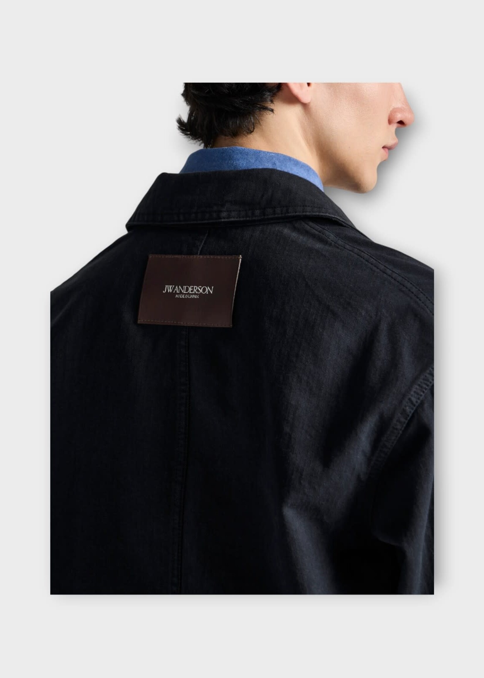 J.W. Anderson J.W. Anderson Jacket, Black, Cotton Herringbone Patch Pocket Jacket In Black