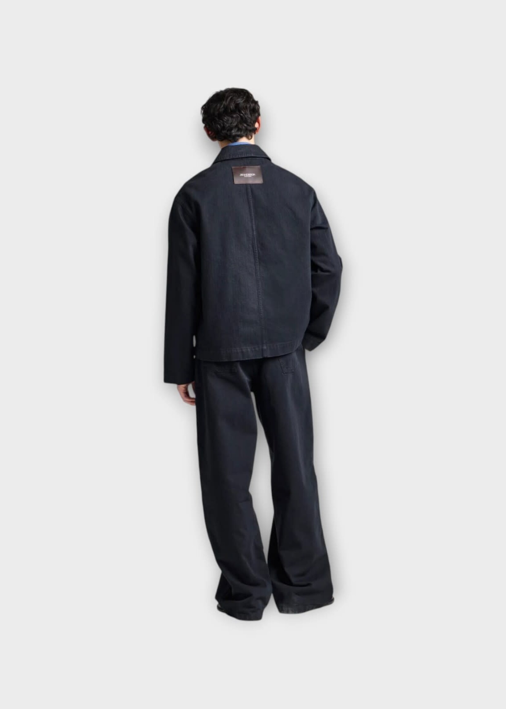 J.W. Anderson J.W. Anderson Jacket, Black, Cotton Herringbone Patch Pocket Jacket In Black