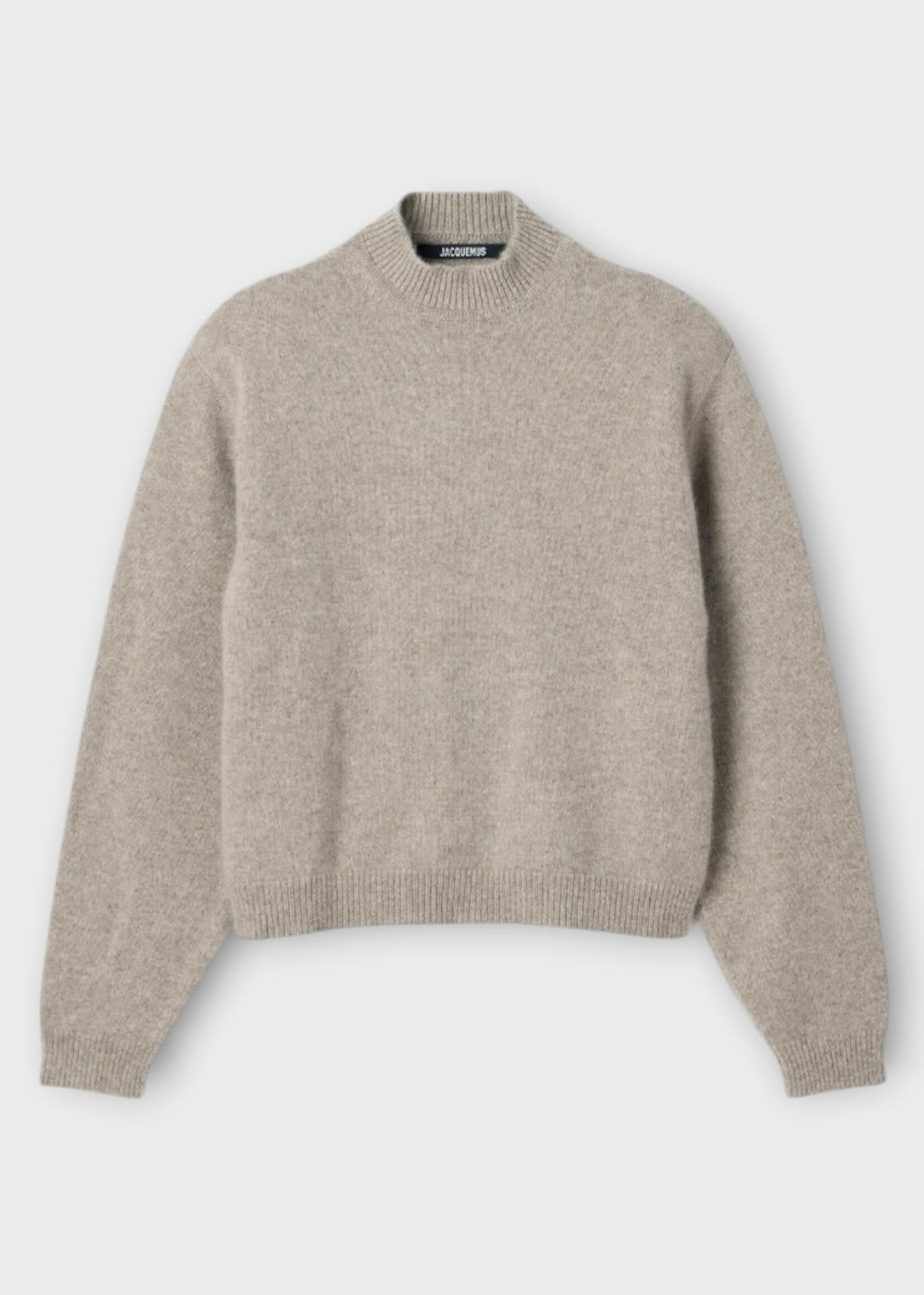 Jacquemus Jacquemus Knitwear, Beige, La Maille Cashmere High Neck Sweater In Beige