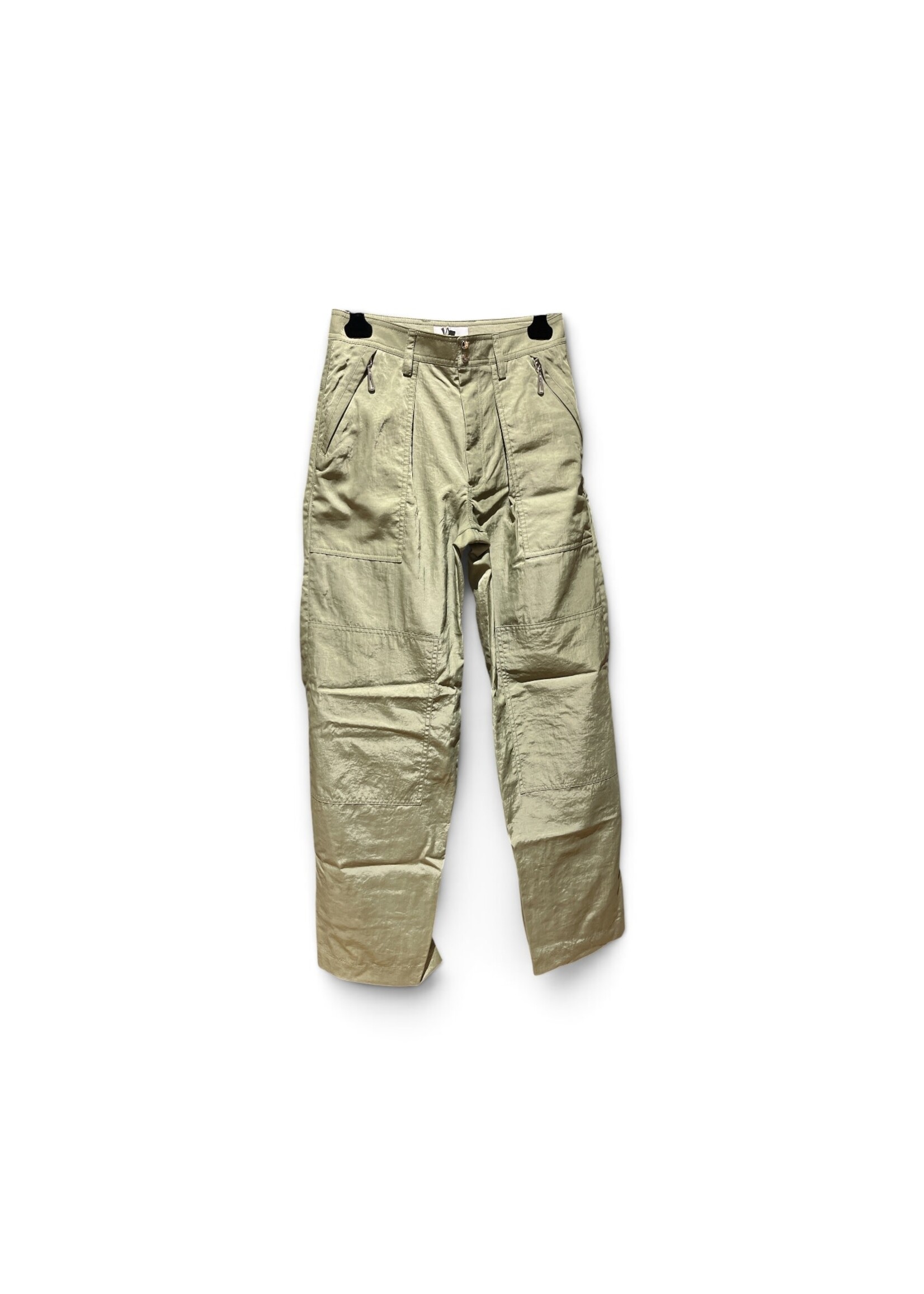 Rabanne Rabanne Trousers, Green, Technical Mid Waist Straight Leg Cargo Pants In Parka Green