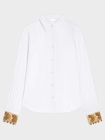 Dries Van Noten Dries Van Noten Shirt, White, Chloris Cotton Poplin Classic Shirt In White w/ Embroidered Ribbons