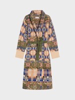 Dries Van Noten Dries Van Noten Knitwear, Multi, Telos Wool Belted Long Cardigan In Ecru & Green