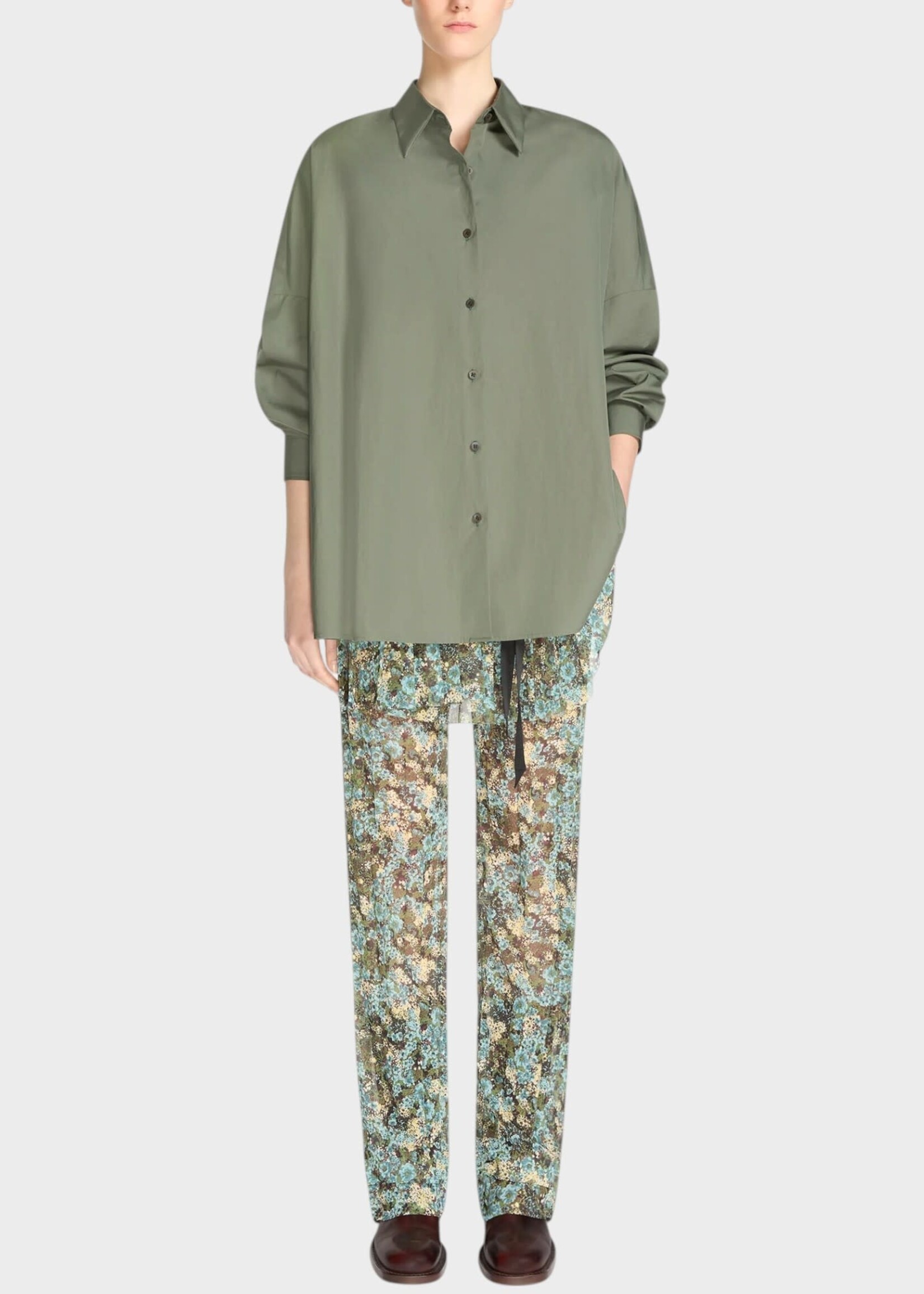 Dries Van Noten Dries Van Noten Shirt, Green, Casia Cotton Poplin Classic Shirt In Green