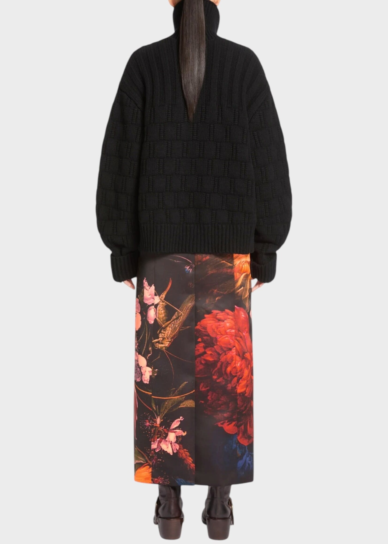 Dries Van Noten Dries Van Noten Knitwear, Black, Terino Wool Mix Collared Cardigan In Black
