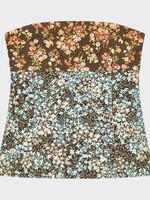 Dries Van Noten Dries Van Noten Top, Print, Ciliasa Cotton Mix Bustier Top in Brown w/ Floral Print