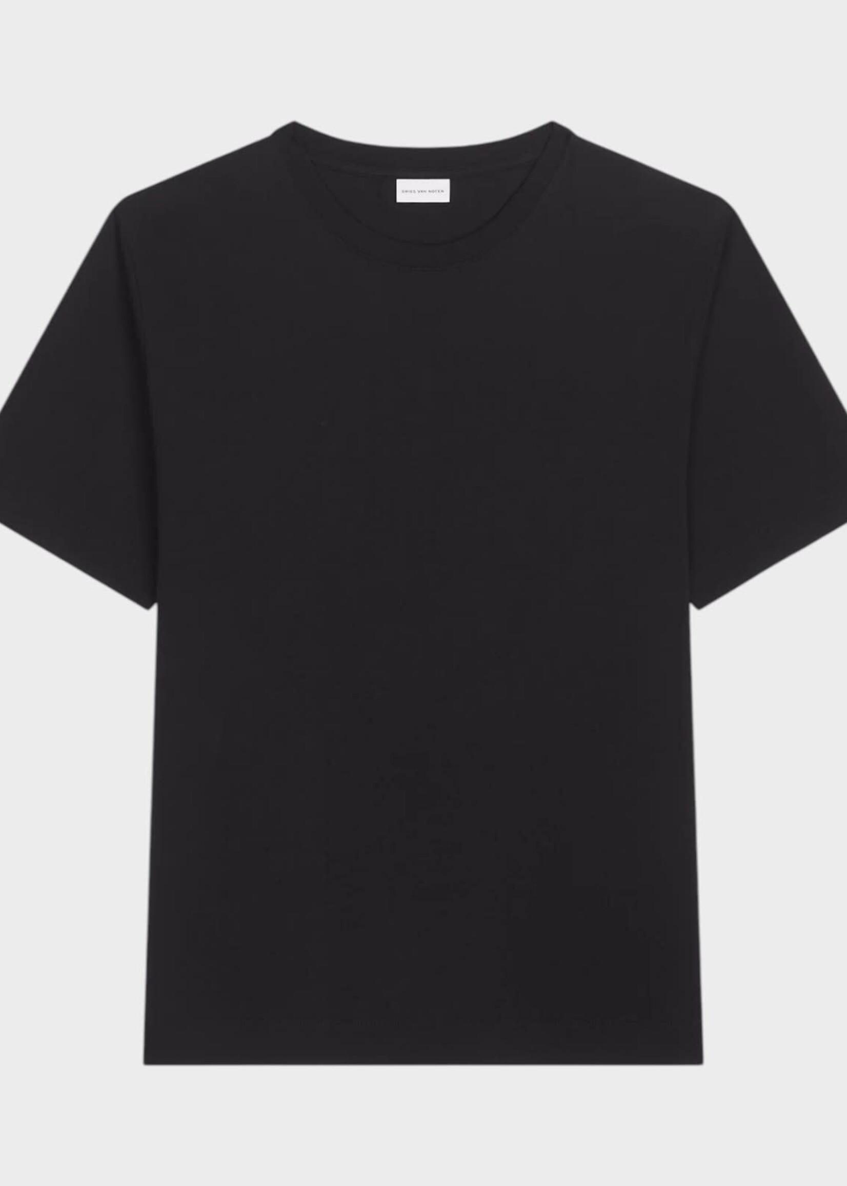 Dries Van Noten Dries Van Noten T-Shirt, Black, Hertz Crew Neck Cotton Jersey T-Shirt In Black