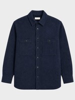 Dries Van Noten Dries Van Noten Shirt, Navy, Cromo Wool Over Shirt In Navy w/ Chest Pockets