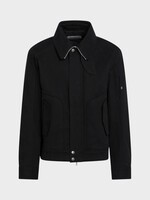 Dries Van Noten Dries Van Noten Jacket, Black, Vince Cotton Mix Zipped Collar Jacket In Black