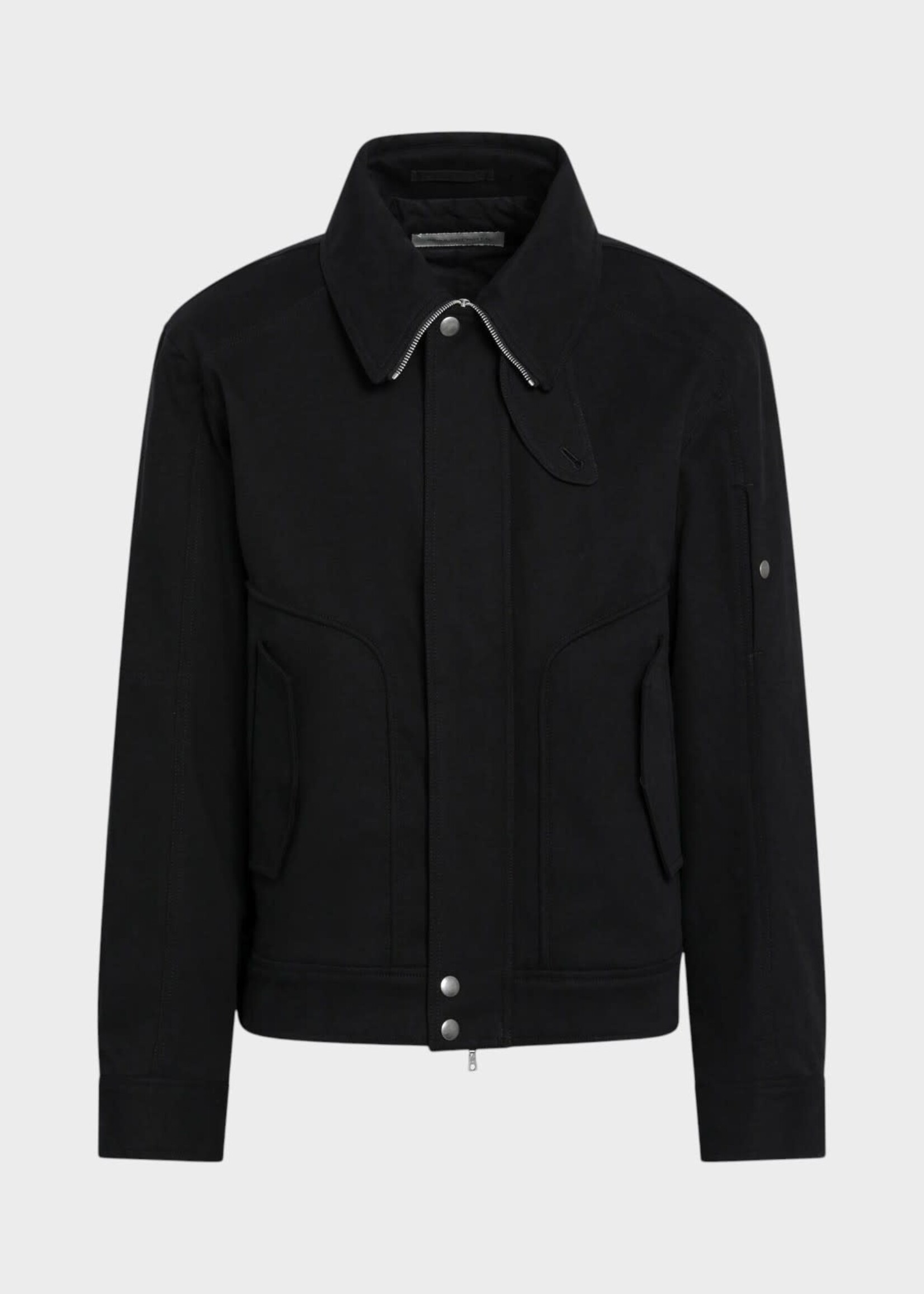 Dries Van Noten Dries Van Noten Jacket, Black, Vince Cotton Mix Zipped Collar Jacket In Black