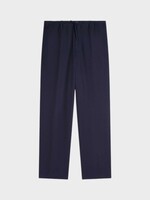 Dries Van Noten Dries Van Noten Trousers, Navy, Penny Wool Drawstring Waist Pants in Navy