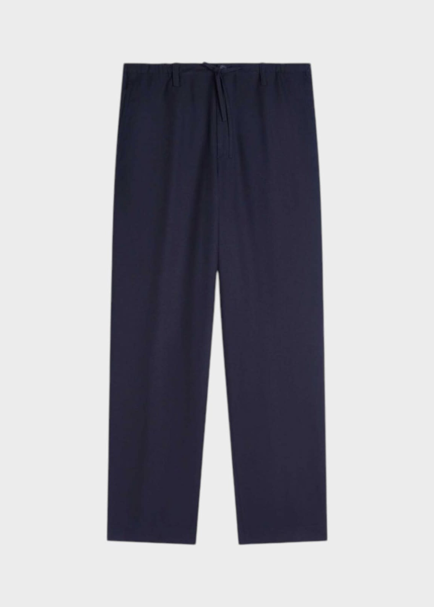 Dries Van Noten Dries Van Noten Trousers, Navy, Penny Wool Drawstring Waist Pants in Navy