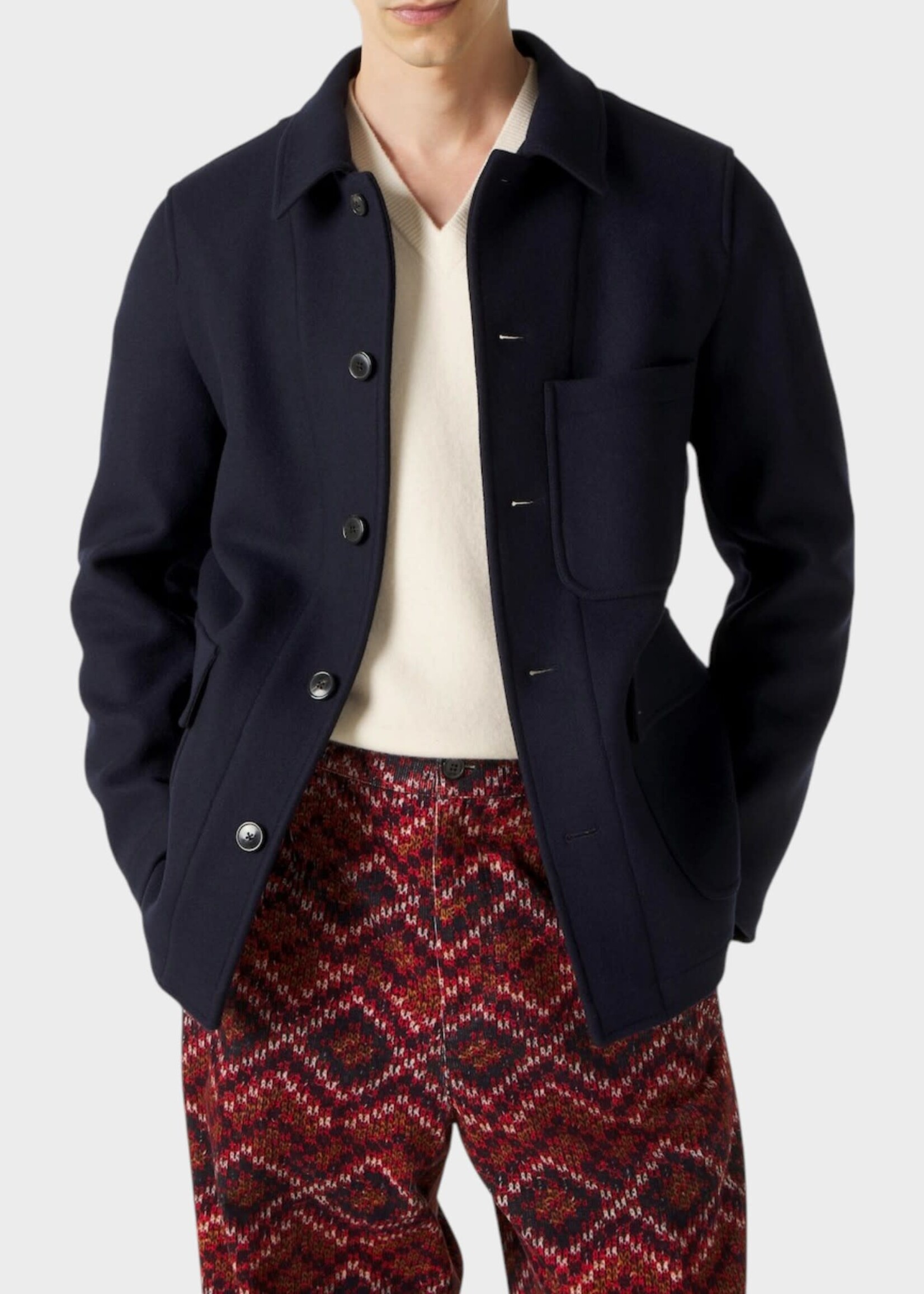 Dries Van Noten Dries Van Noten Jacket, Navy, Braxton Wool Mix Single Breasted Blazer In Navy