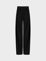 Rabanne Rabanne Trousers, Black, Wool Wide Leg Tailored Pants In Black