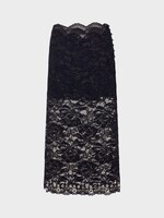 Rabanne Rabanne Skirt, Black, Layered Lace Midi Skirt In Black w/ Silver Embellishments