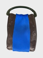 Dries Van Noten Dries Van Noten Bag, Multi, Crispino Leather Resin Top Handle Striped Small Bag In Brown & Blue