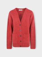 Dries Van Noten Dries Van Noten Knitwear, Red, Tokas Alpaca Wool Mix V-Neck Cardigan In Brique