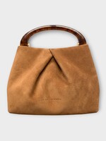 Dries Van Noten Dries Van Noten Bag, Brown, Crisp Suede Leather Resin Top Handle Bag In Tan