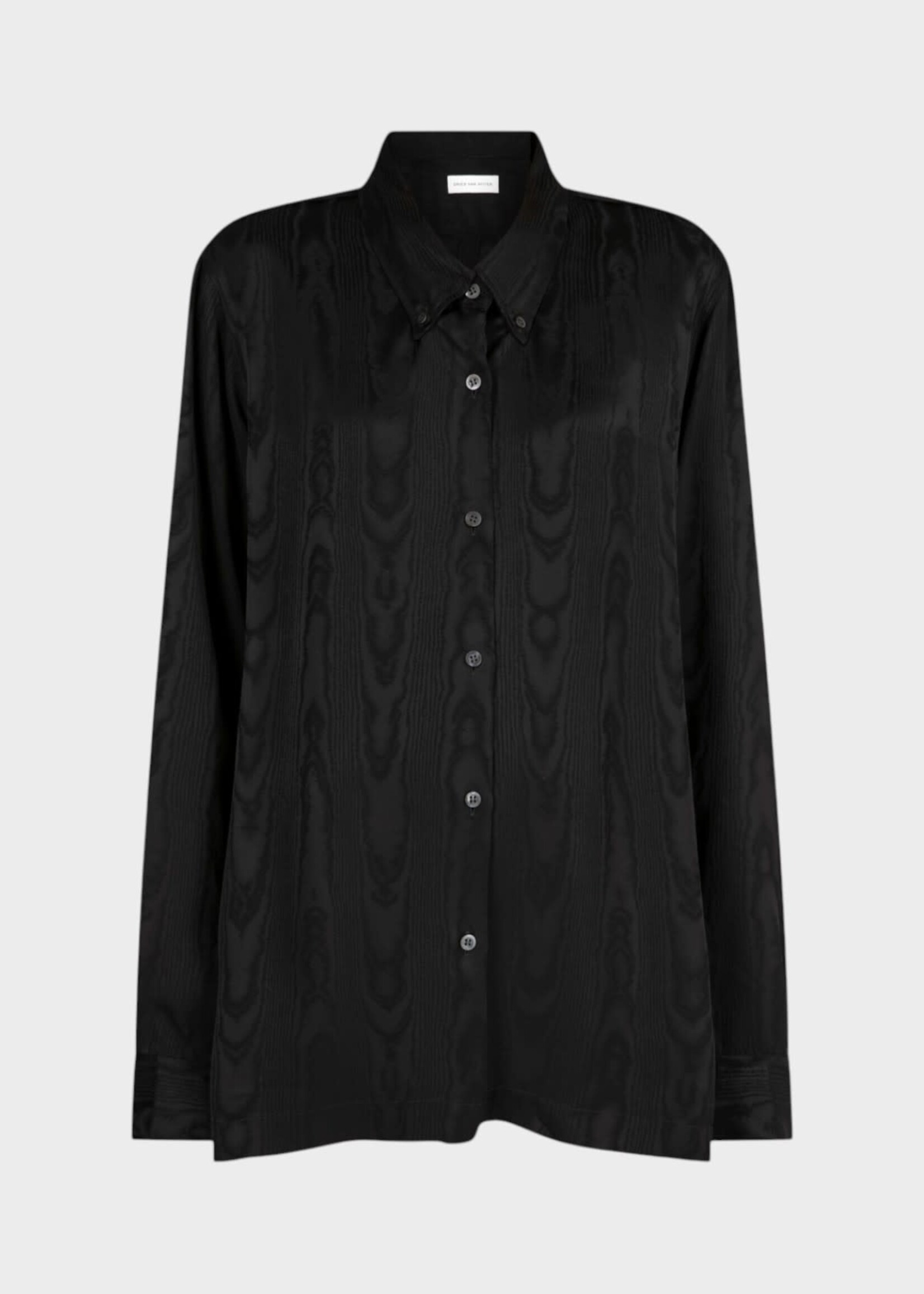 Dries Van Noten Dries Van Noten Shirt, Black, 00800-Cheers Tris 4024 W.W.Shirt Moiré Viscose In Black