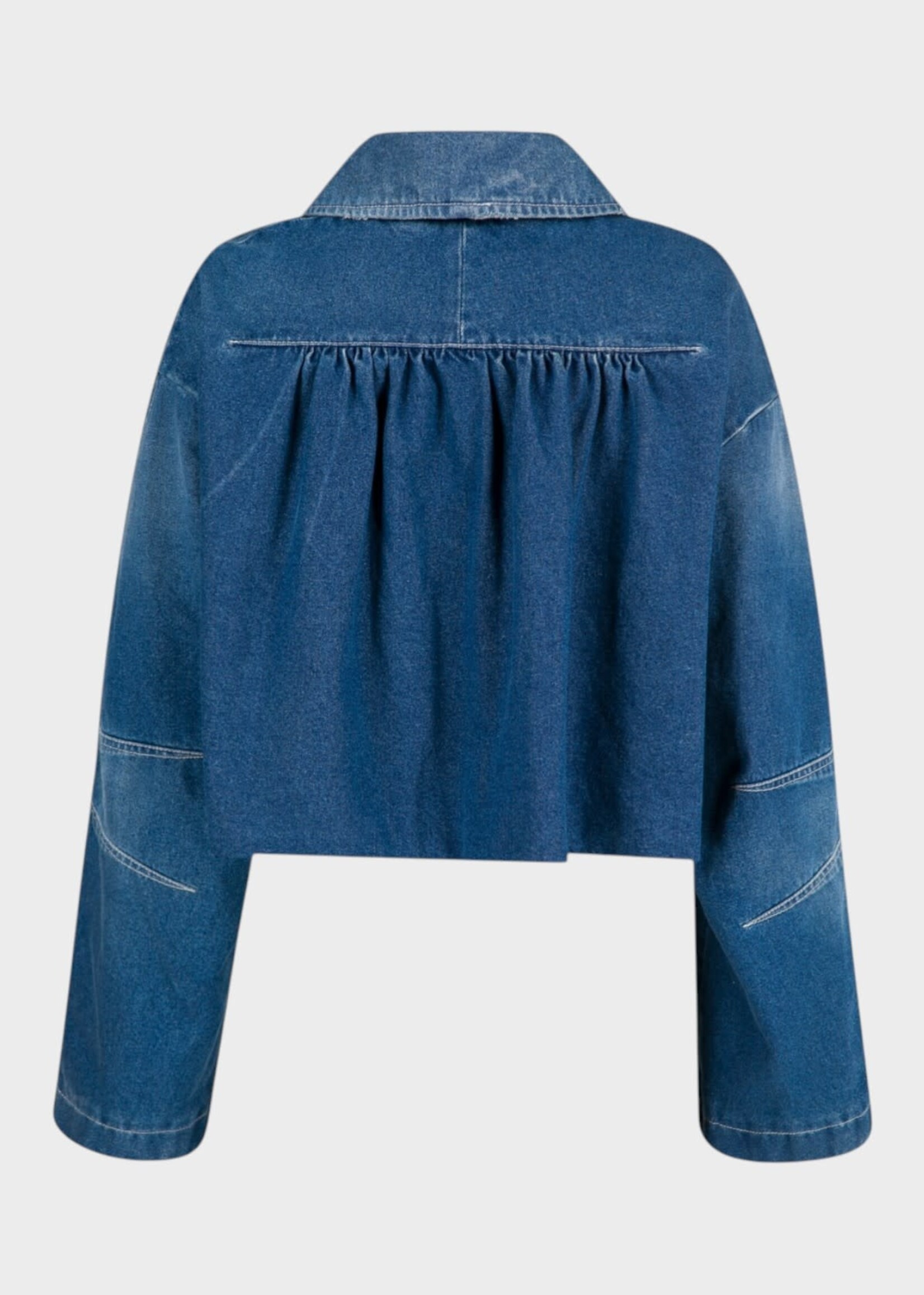 Dries Van Noten Dries Van Noten Jacket, Blue, Vondero Cotton Collared Cropped Denim Jacket In Blue Vintage Wash