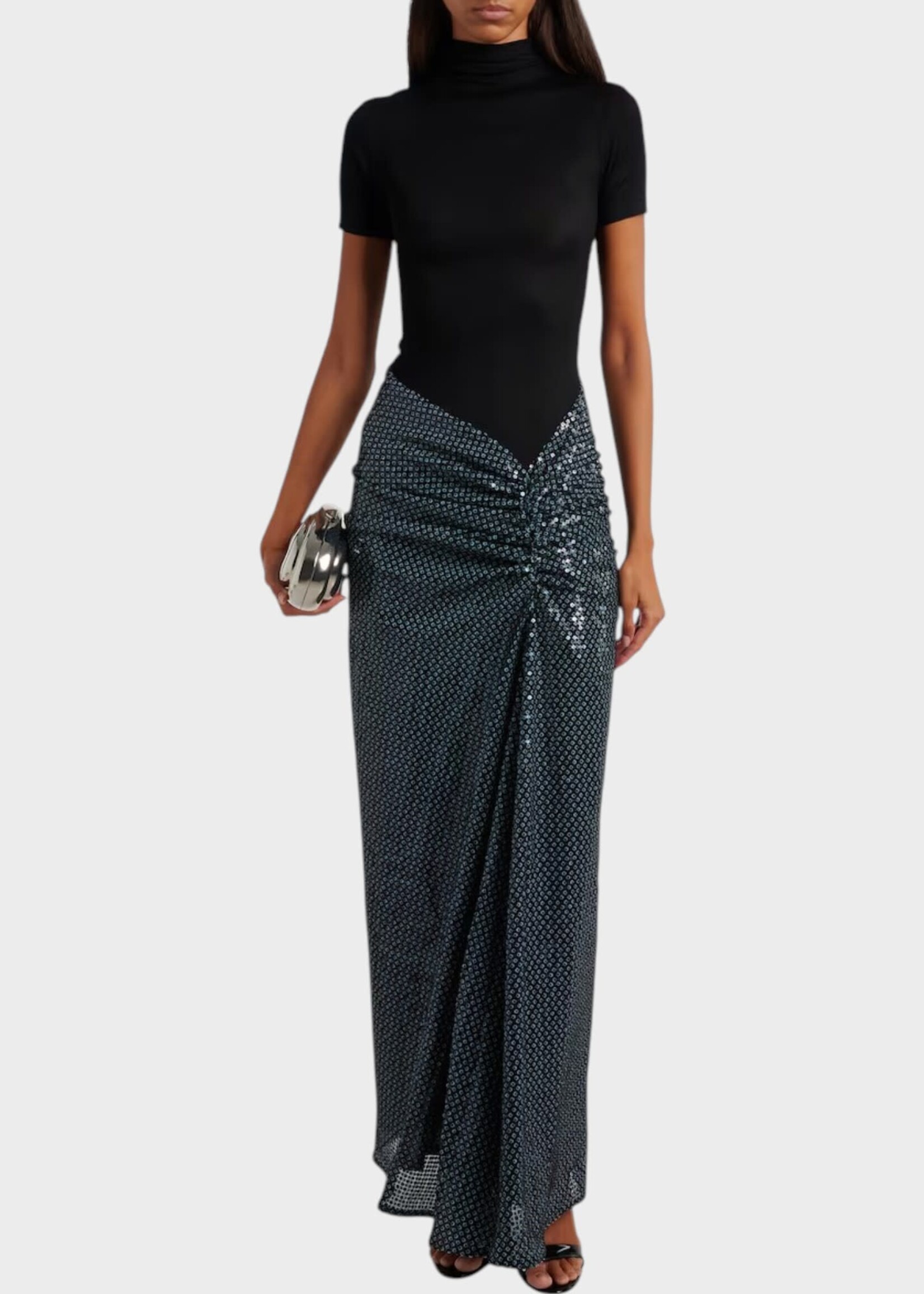Christopher Esber Christopher Esber Dress, Blue, Opaline Sequin Fusion Ruched Gown In Sodalite Blue