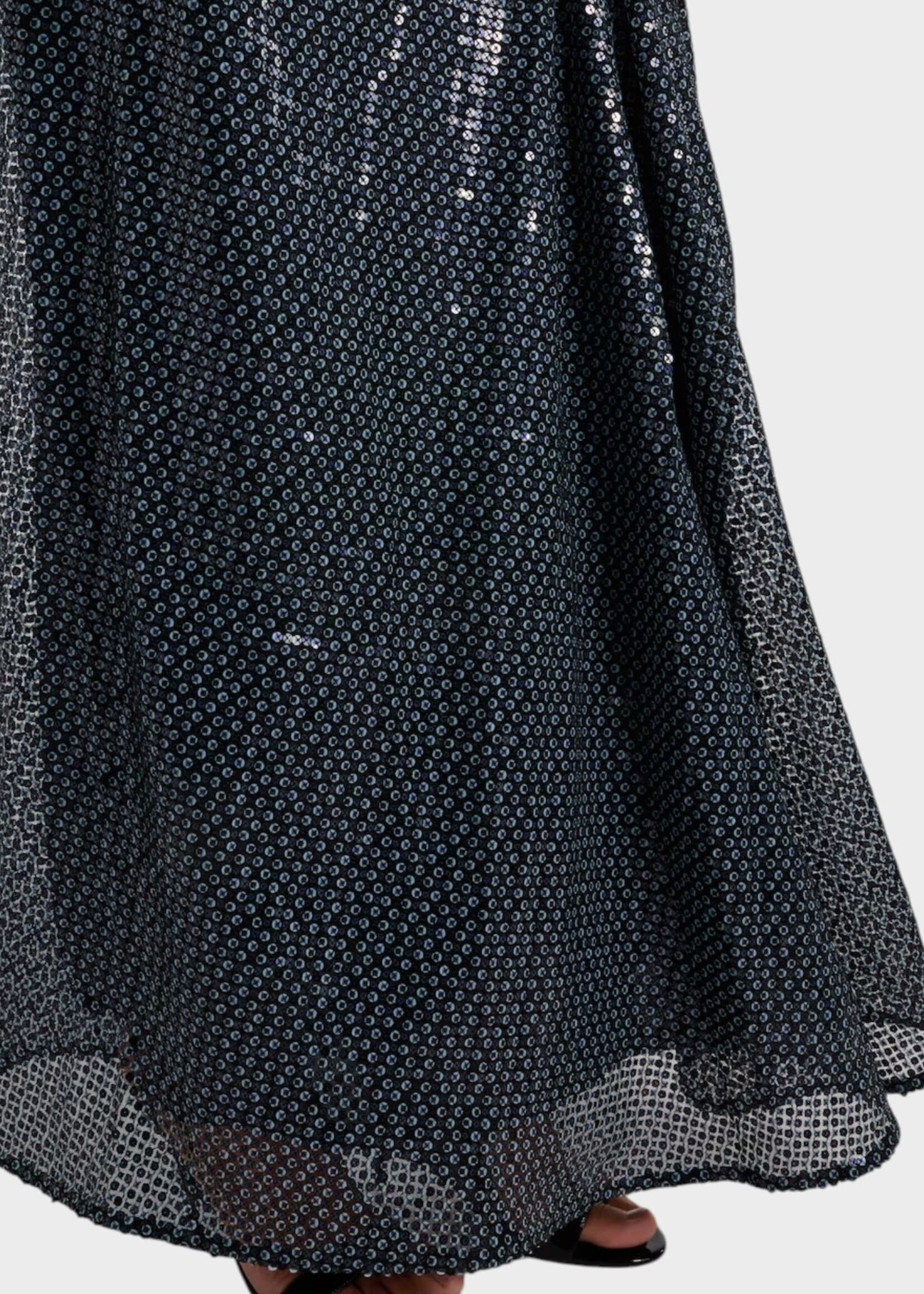 Christopher Esber Christopher Esber Dress, Blue, Opaline Sequin Fusion Ruched Gown In Sodalite Blue
