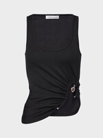 Christopher Esber Christopher Esber Top, Black, Compact Ribbed Diverge Droplet Tank Top In Black