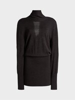 Christopher Esber Christopher Esber Dress, Grey, Cesura Cowl Merino Knit Sweater Mini Dress In Carbon