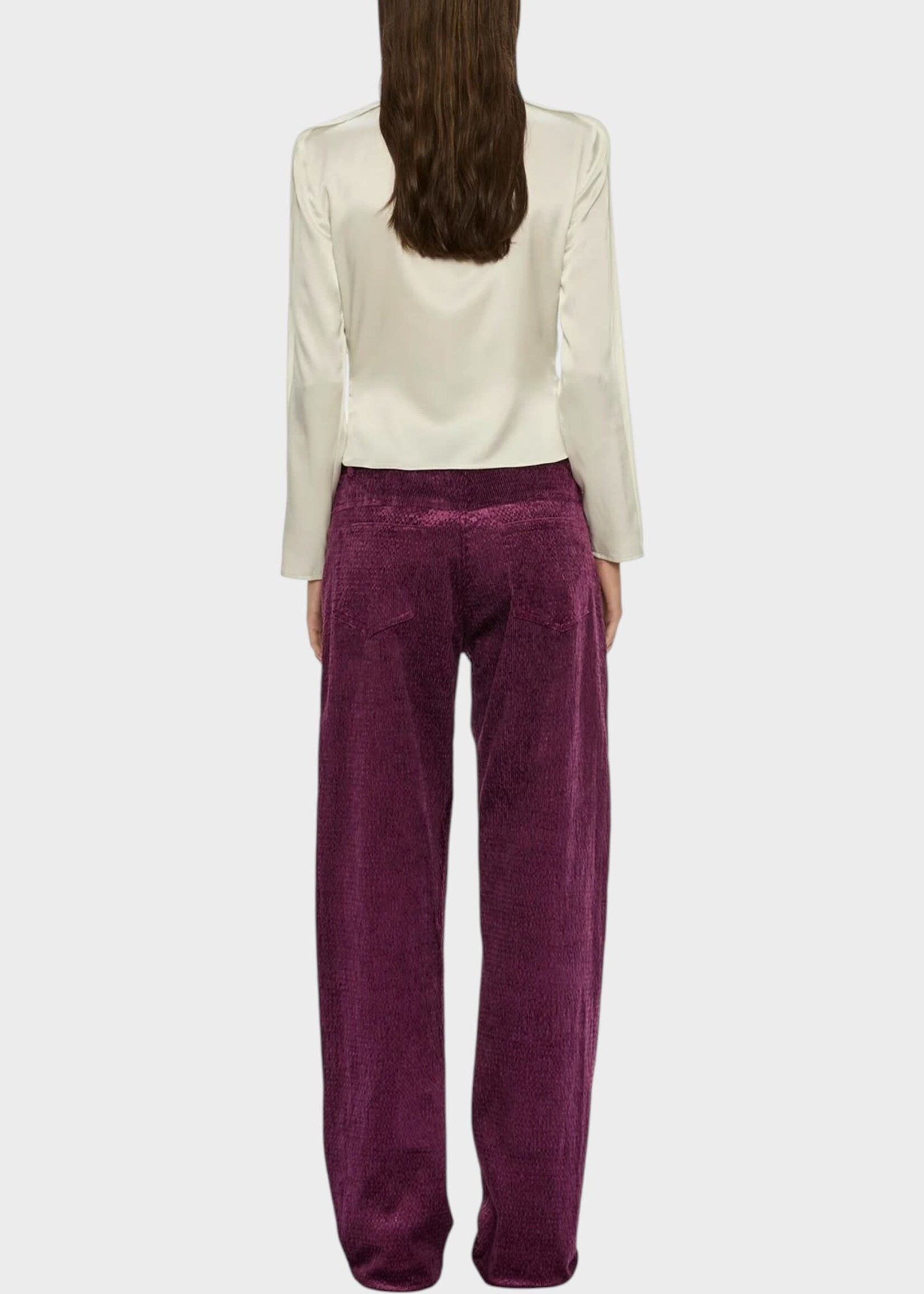 Christopher Esber Christopher Esber Jeans, Purple, Ava Sateen Corduroy Low Rise Jeans In Plum