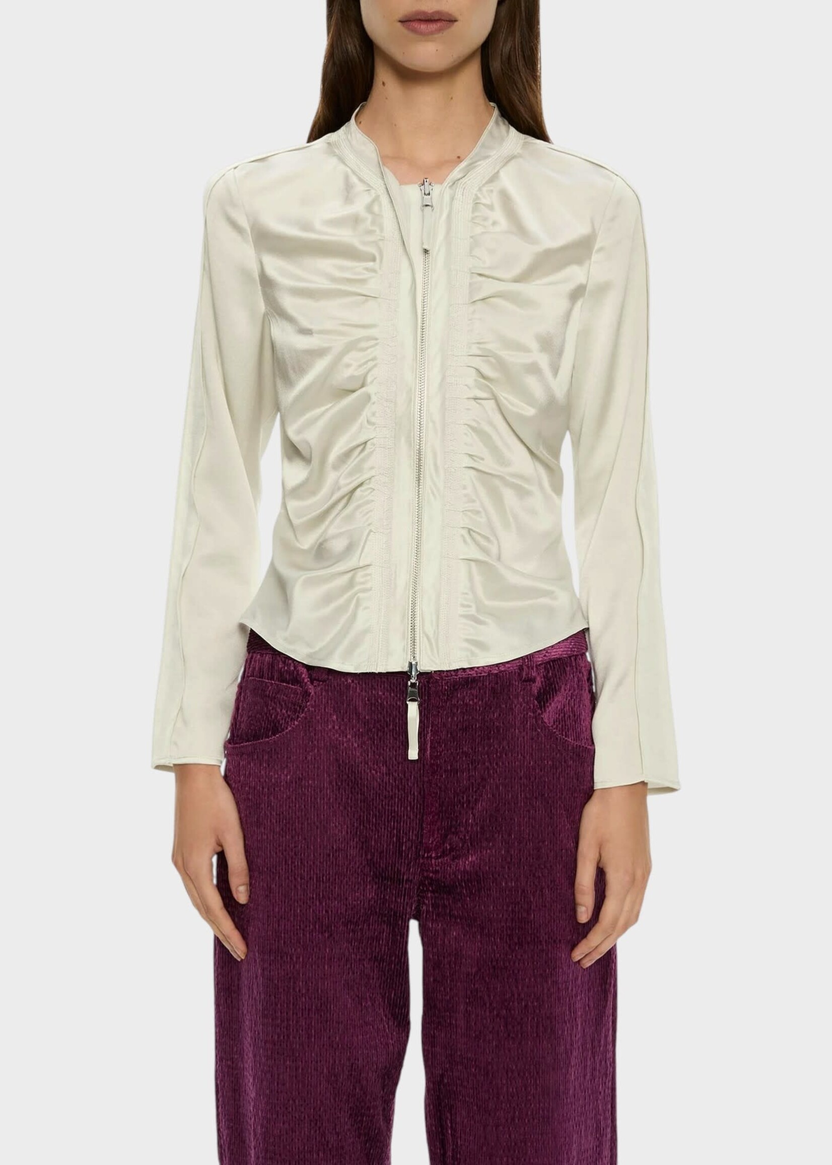 Christopher Esber Christopher Esber Jeans, Purple, Ava Sateen Corduroy Low Rise Jeans In Plum
