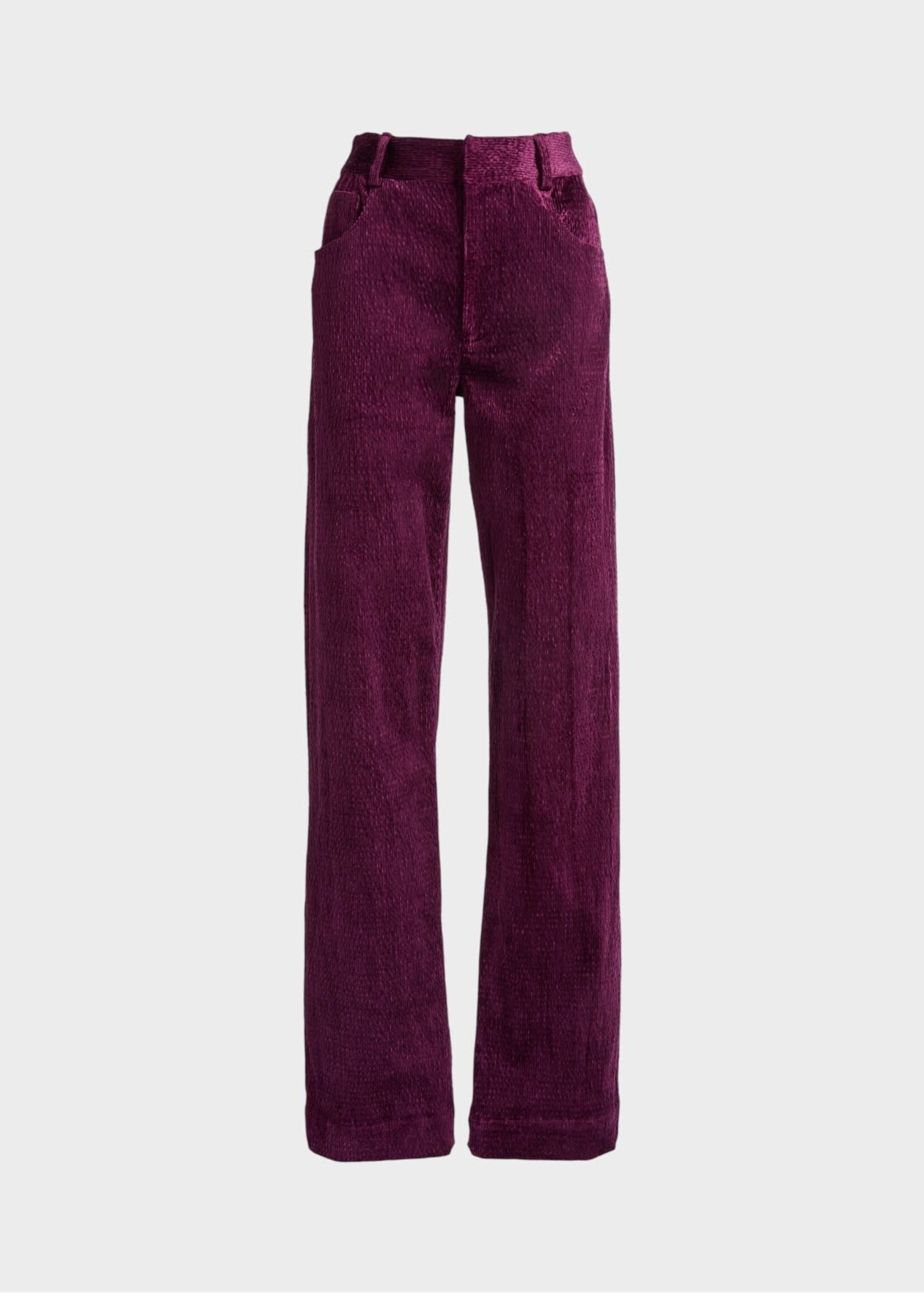 Christopher Esber Christopher Esber Jeans, Purple, Ava Sateen Corduroy Low Rise Jeans In Plum