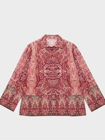 Bode Bode Shirt, Print, Arrowleaf Wool Blouse In Red Multi w/ Paisley Print