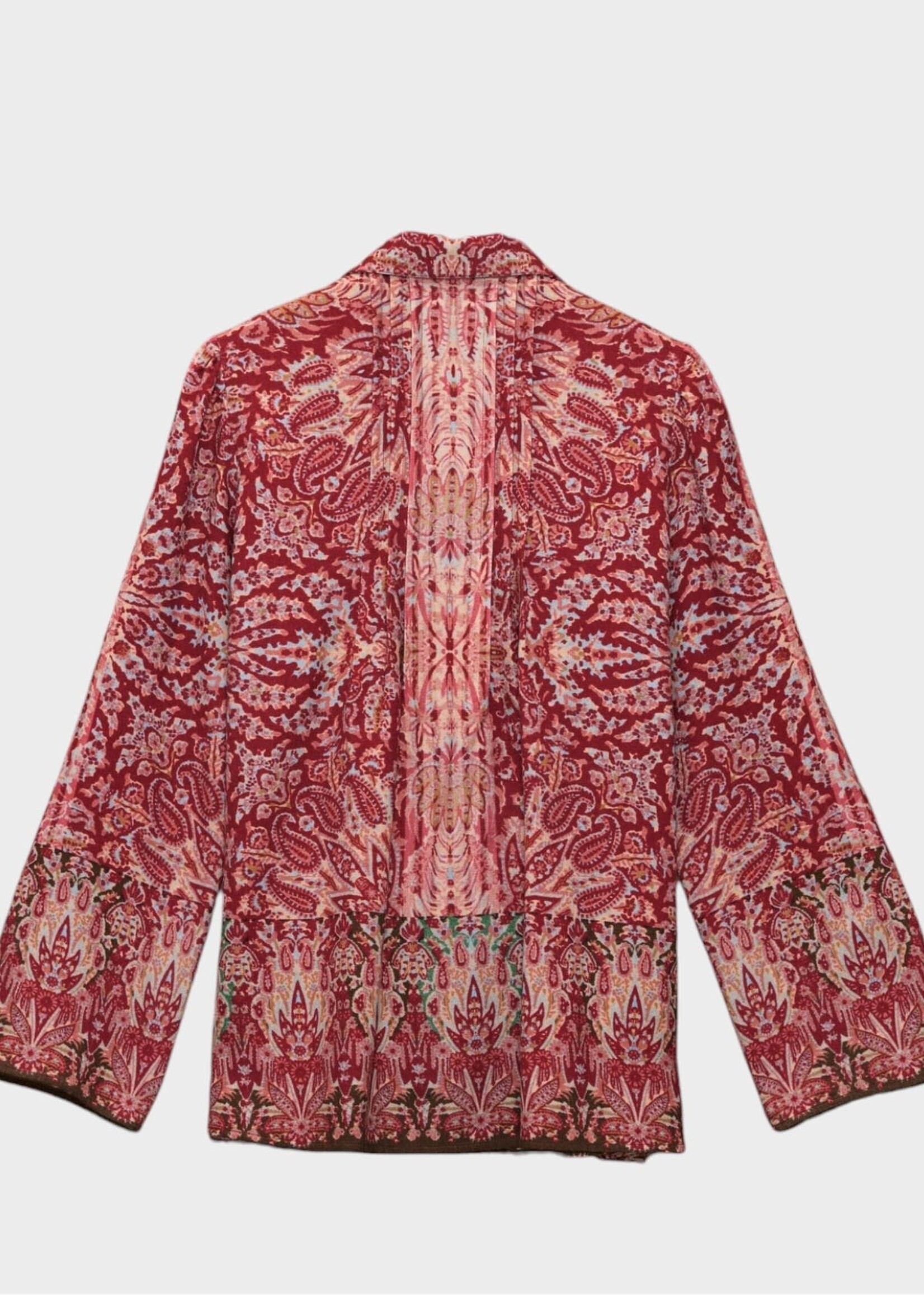Bode Bode Shirt, Print, Arrowleaf Wool Blouse In Red Multi w/ Paisley Print
