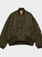 J.W.Anderson J.W.Anderson Jacket, Green, Nylon Twill Oversized Bomber Jacket In Military Green w/ Tipped Hem