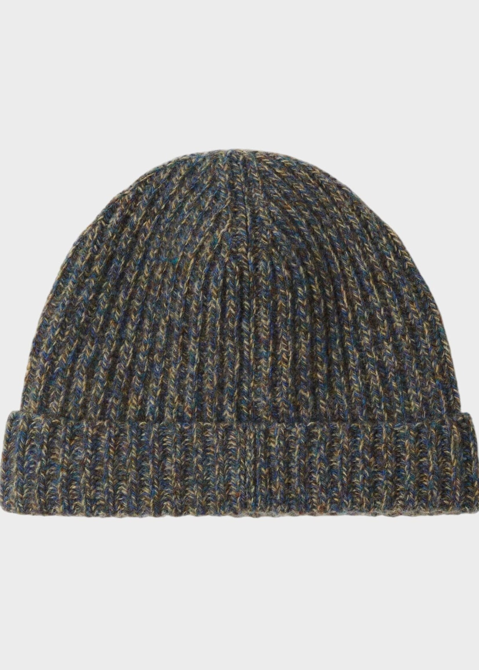 Loro Piana Loro Piana Hat, Grey, Firethorn Virgin Wool Ribbed Beanie In Sapphire Grain