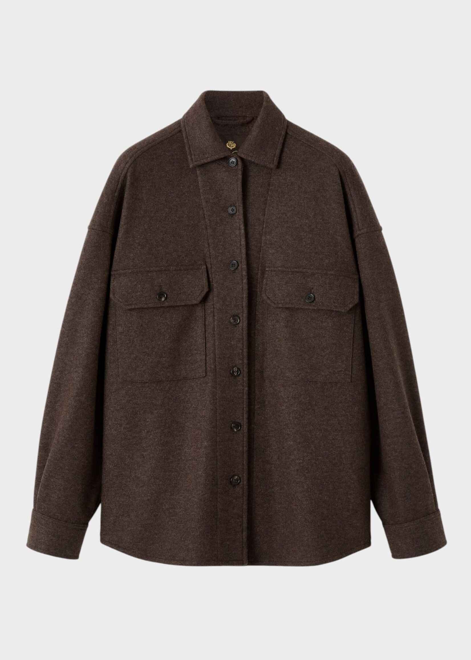 Loro Piana Loro Piana Jacket, Green, Darby Cashmere Collared Overshirt In Dark Amberwood